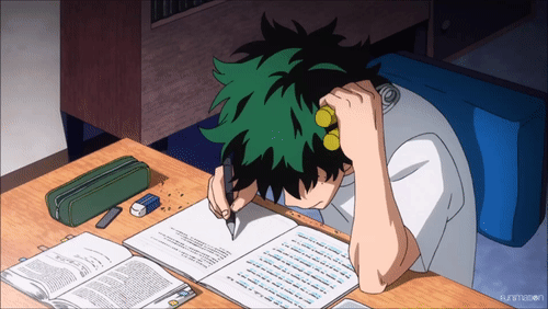 Animated character coding on a laptop