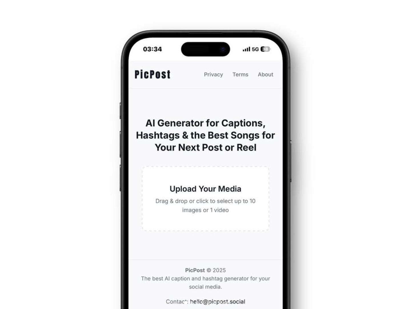 Screenshot of Pic Post project